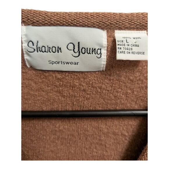 Vtg Sharon Young Wool Women Lg Vest Holiday Christmas Winter Brown Polar Bear - Picture 4 of 5